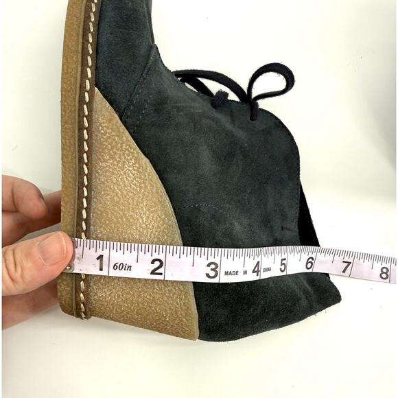 J. Crew MacAlister Woman's Wedge Heel Ankle Bootie Suede Leather Boho Navy 7 - Picture 5 of 7